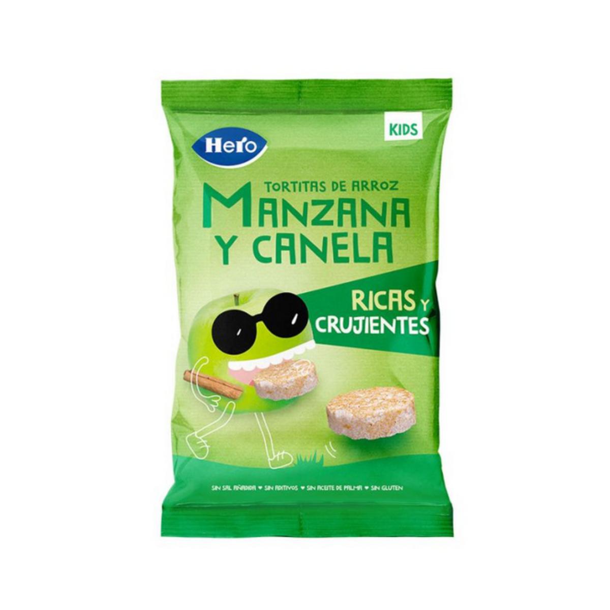 Pack 7x Tortitas de Arroz, Manzana y Canela sin gluten 40 g- Hero/Kids