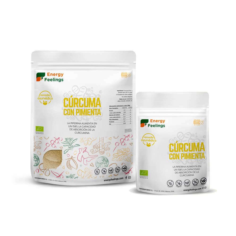 Pack 2x Cúrcuma Con Pimienta negra en Polvo Eco  Energy Feelings 200 g