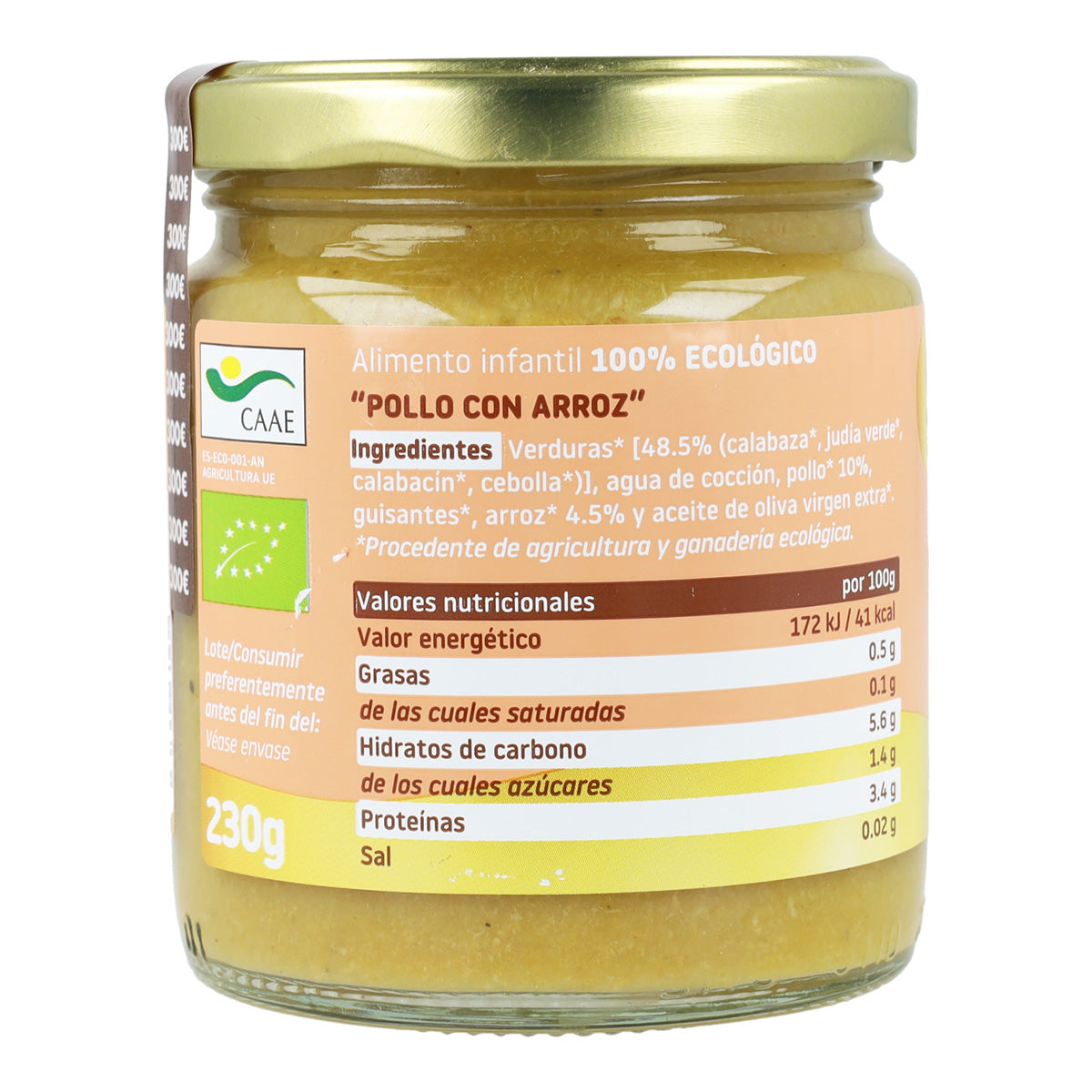 Pack 12x Tarrito BIO pollo con arroz +6 meses Smileat, 230g