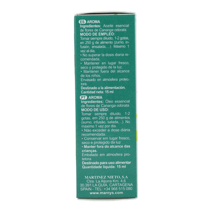 Aceite Esencial Alimentario De Ylang Ylang Marnys 15 ml