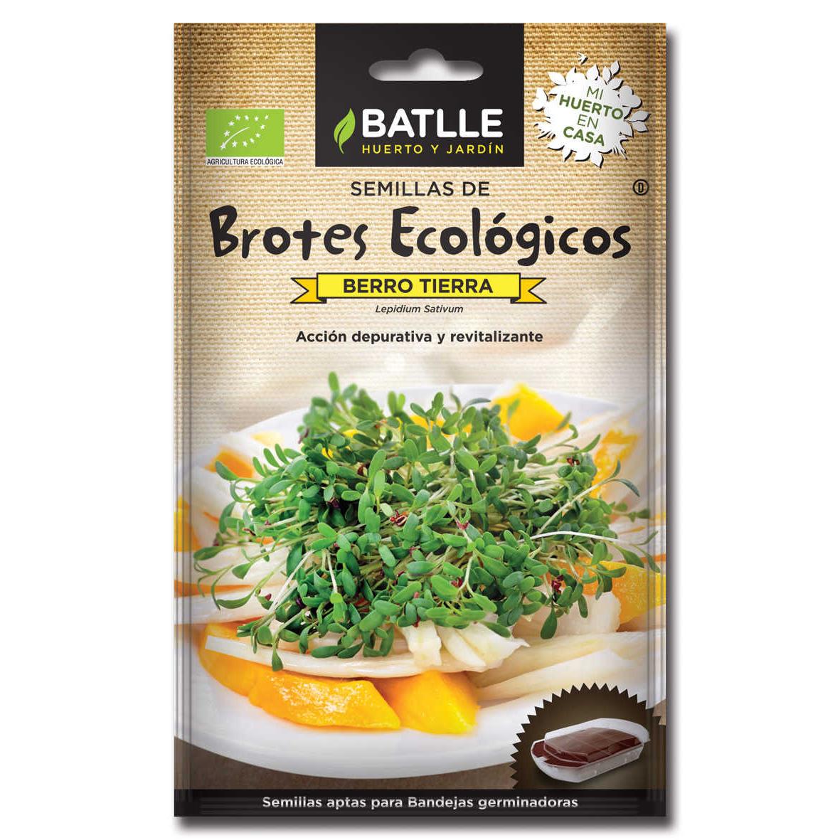 Semillas brotes eco Berro Tierra Batlle