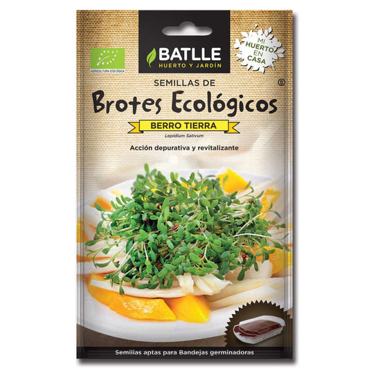 Semillas brotes eco Berro Tierra Batlle