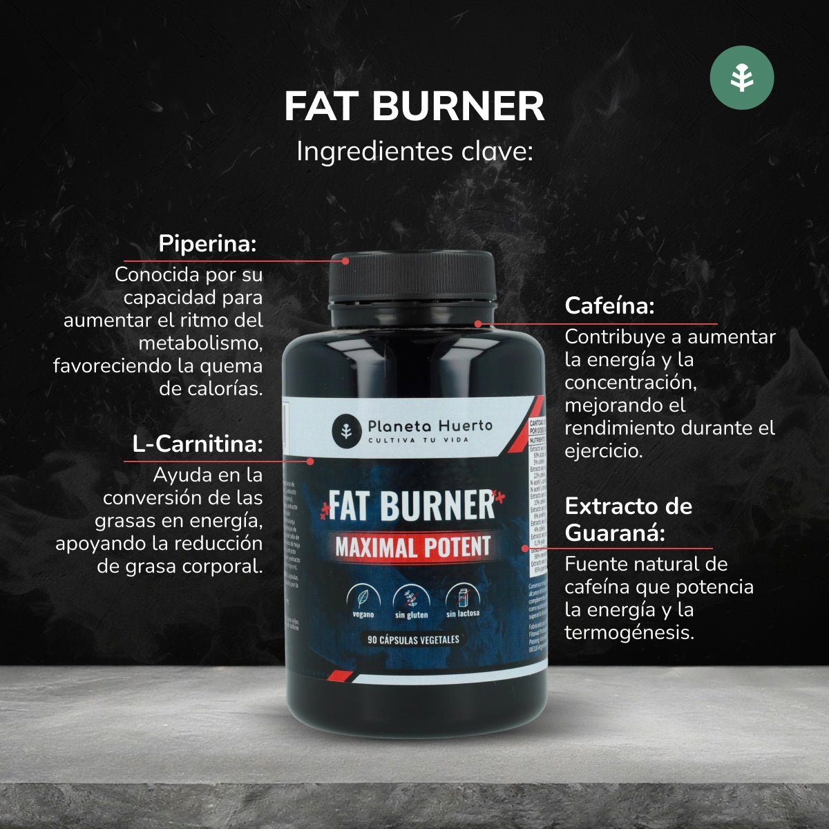 Fat burner Quemagrasas Planeta Huerto 90 caps