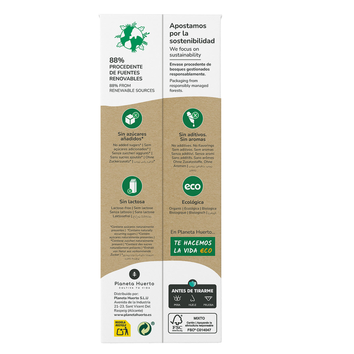 Pack 6x Bebida de Avena ECO Planeta Huerto 1L