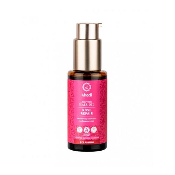 Aceite capilar rosas reparador cabellos dañados khadi La Rueda Natural 50 ml
