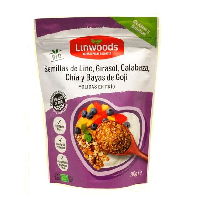 Semillas de Lino, Girasol, Calabaza, Chía y Bayas de Goji molidas Bio - Linwoods
