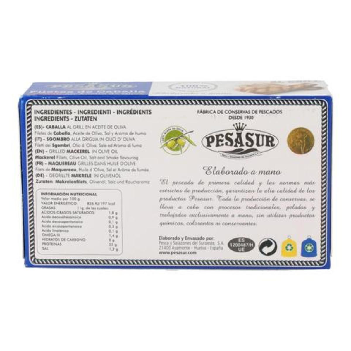 Lata filetes Caballa al grill Pesasur 120 g