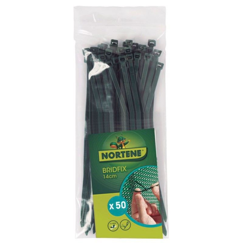 Bridas de sujección verde Bridfix 50 ud Nortene