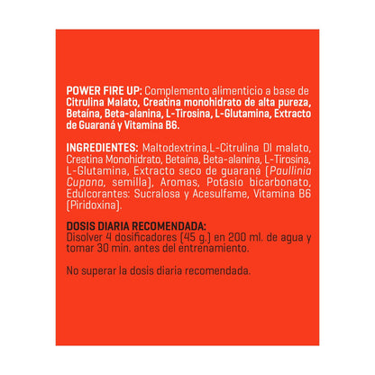 Pre-entreno Power Fire Up Powergym  Cítricos