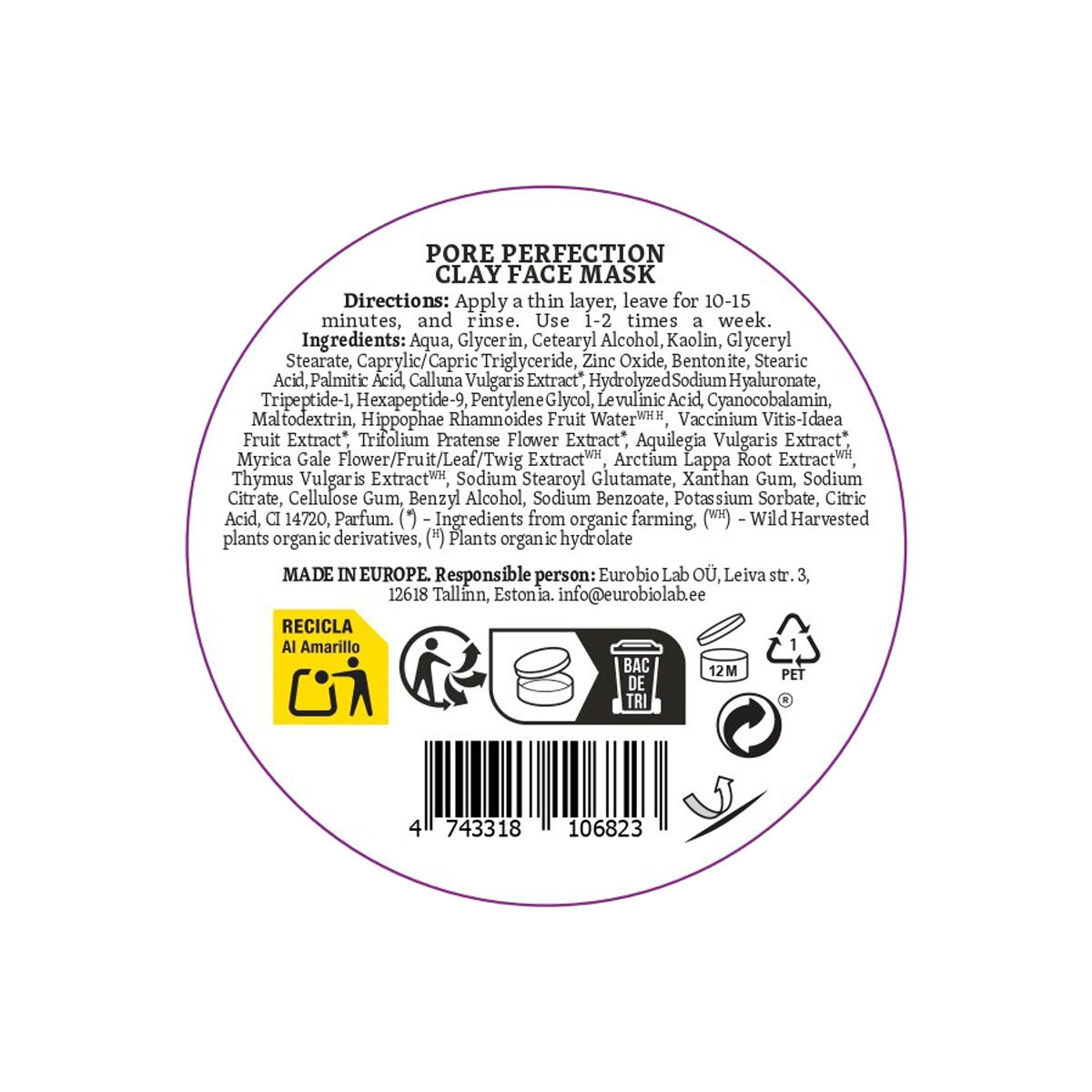 Mascarilla Facial de Arcilla «Poros Perfectos» Natura Siberica 100 ml