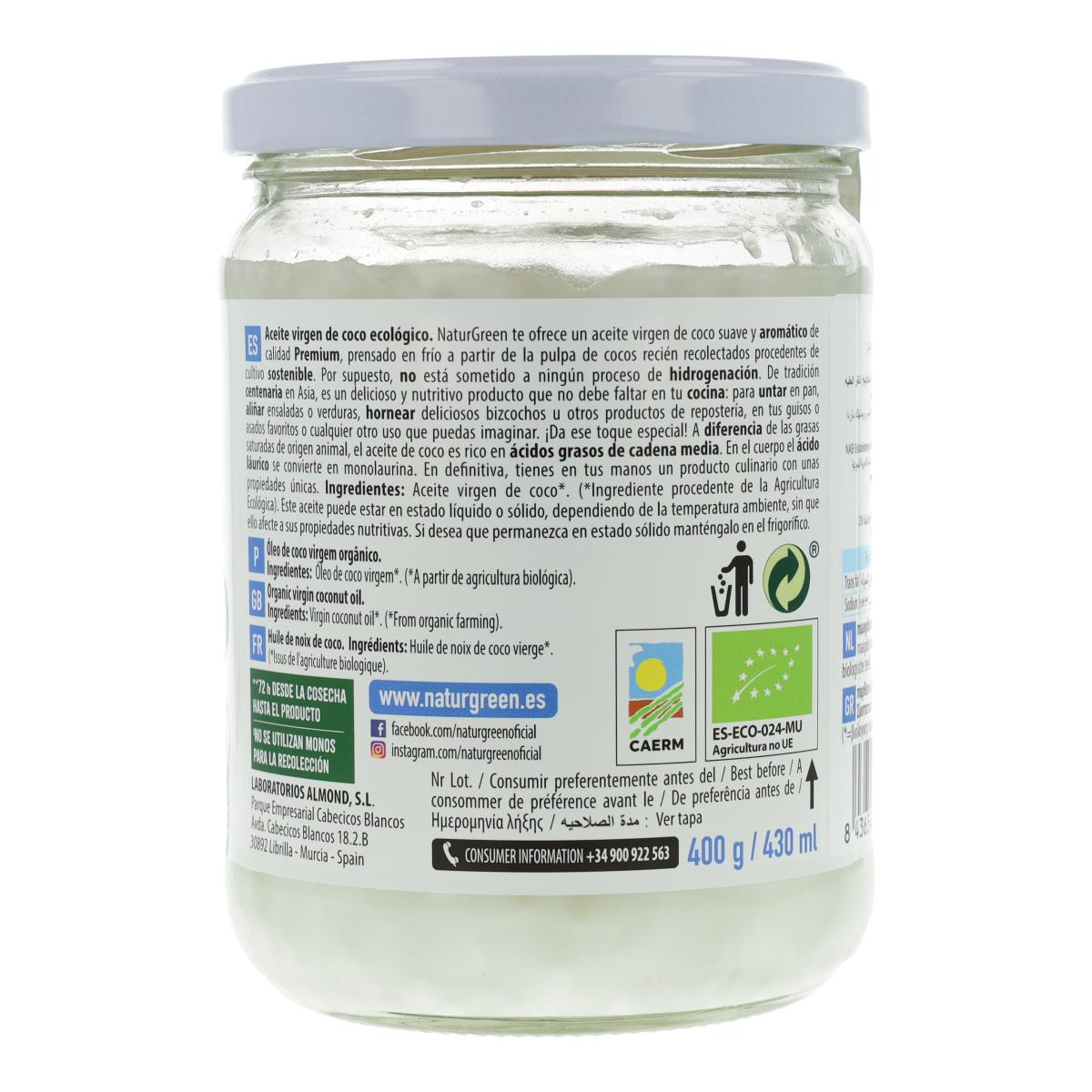 Aceite de coco Bio, NaturGreen