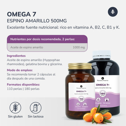 Omega 7 Espino Amarillo Planeta Huerto 180 Perlas