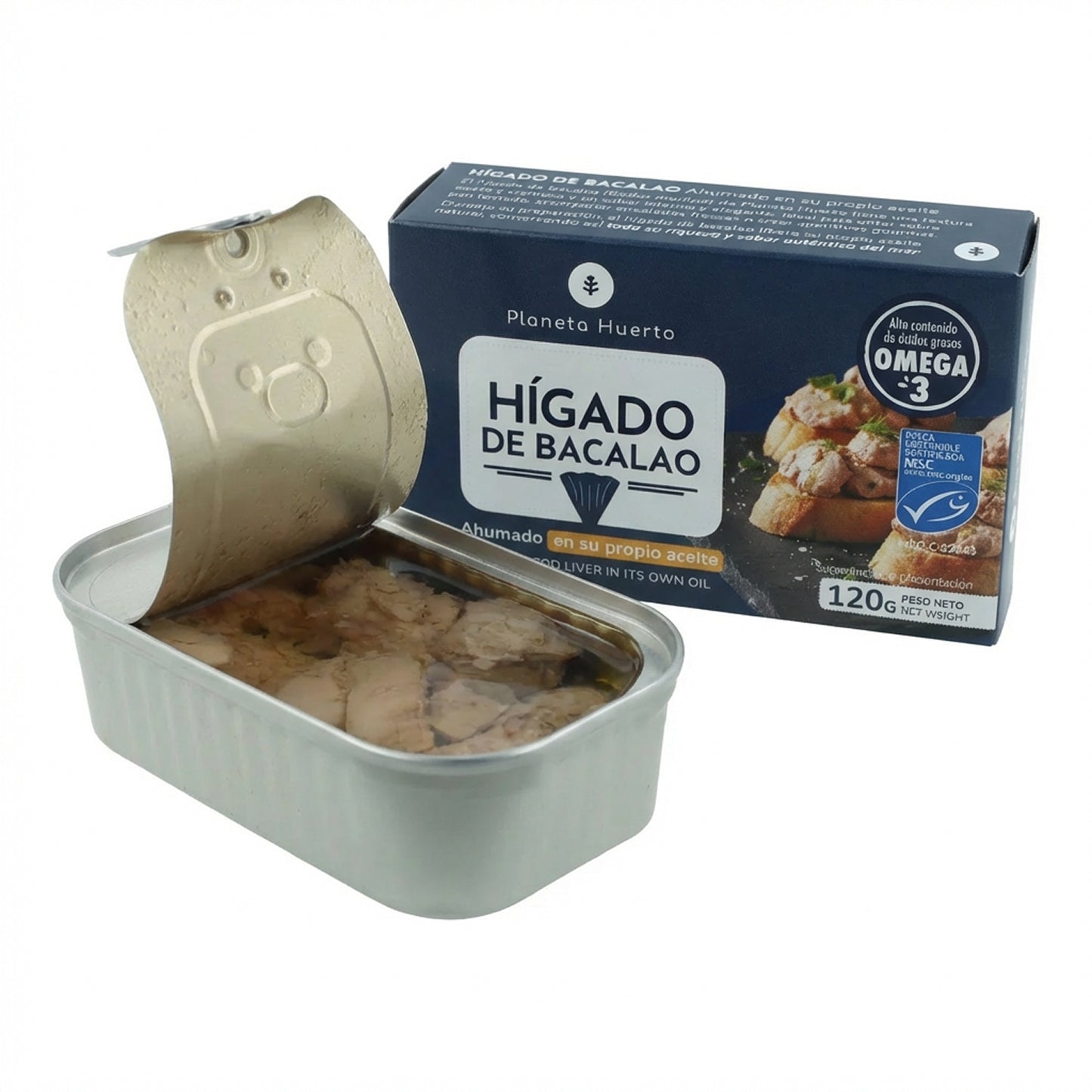 Hígado de bacalao en su propio aceite Planeta Huerto 120 g