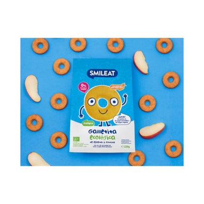 Pack 2x Galletas infantiles ECO de espelta con manzana  Smileat, 220g