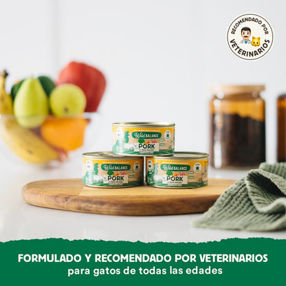 Lata de cerdo y verduras BARF para gatos Wild Balance 120 gr