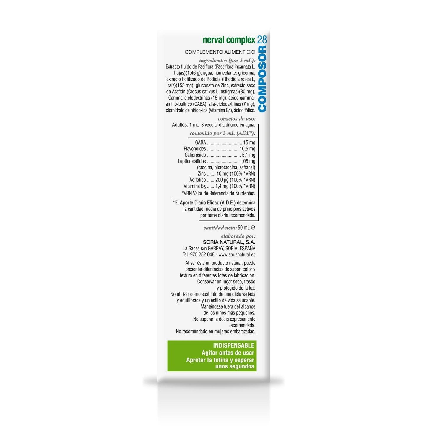 Composor 28 Nerval Complex XXI Soria Natural 50 ml