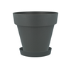 Pack maceta con plato color antracita Tes 22 x 20 cm