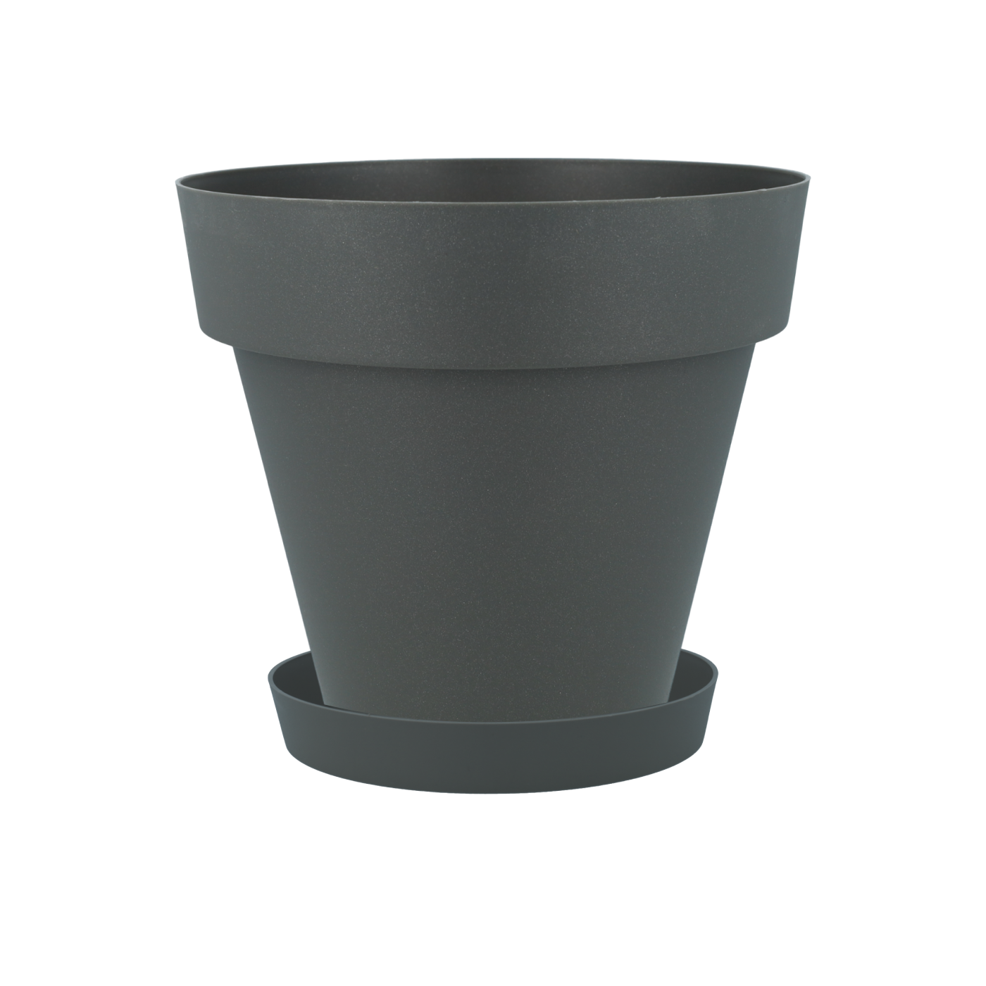 Pack maceta con plato color antracita Tes 22 x 20 cm