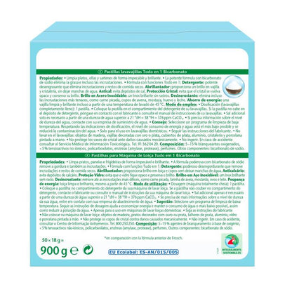 Pack 10x Lavavajillas Máquina Pastillas Soda Frosch 50 uds (Formato Familiar)