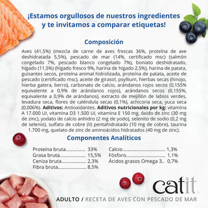 Pienso para gatos adultos con pescado de mar Recipes 2 kg Catit