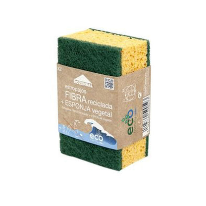 6 Estropajos con Esponja Vegetal Eco Friendly Kerkom (3 Packs de 2)