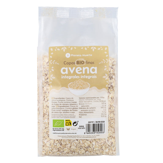 Copos de Avena integral finos ECO Planeta Huerto