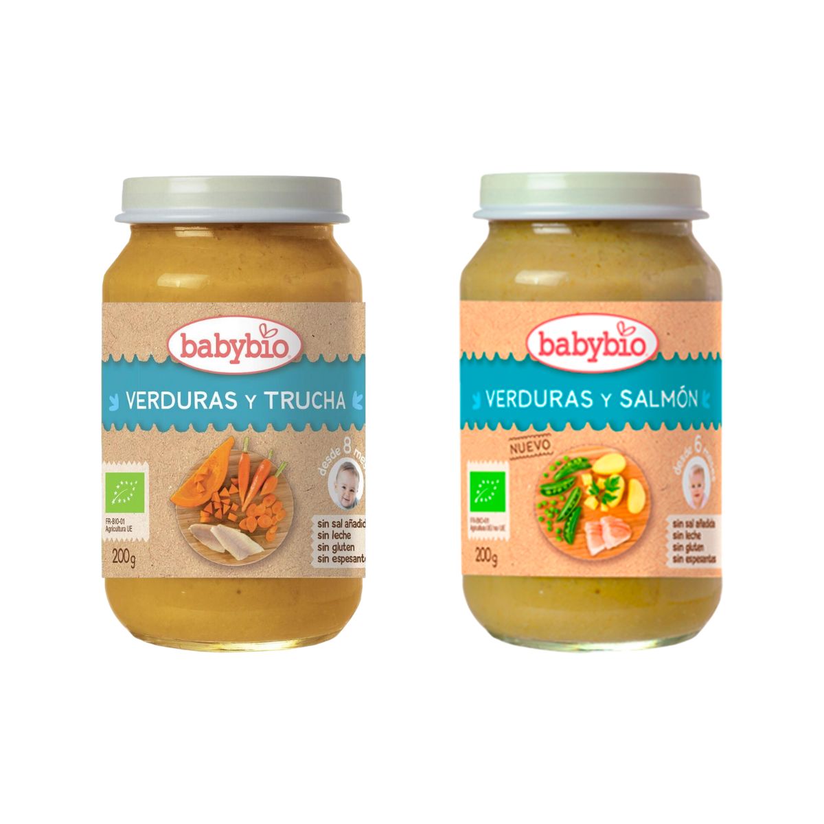 Pack Tarritos Menús Pescado Bio (a partir de 6 meses) babybio, 2 Uds