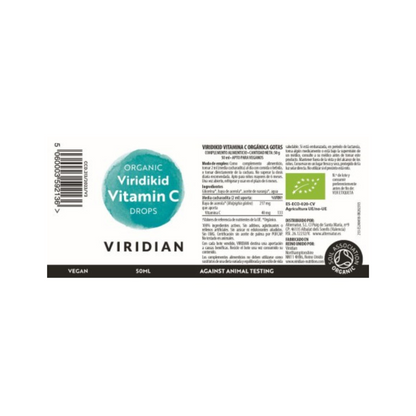 Viridikid vitamina C orgánica gotas Viridian 50 ml