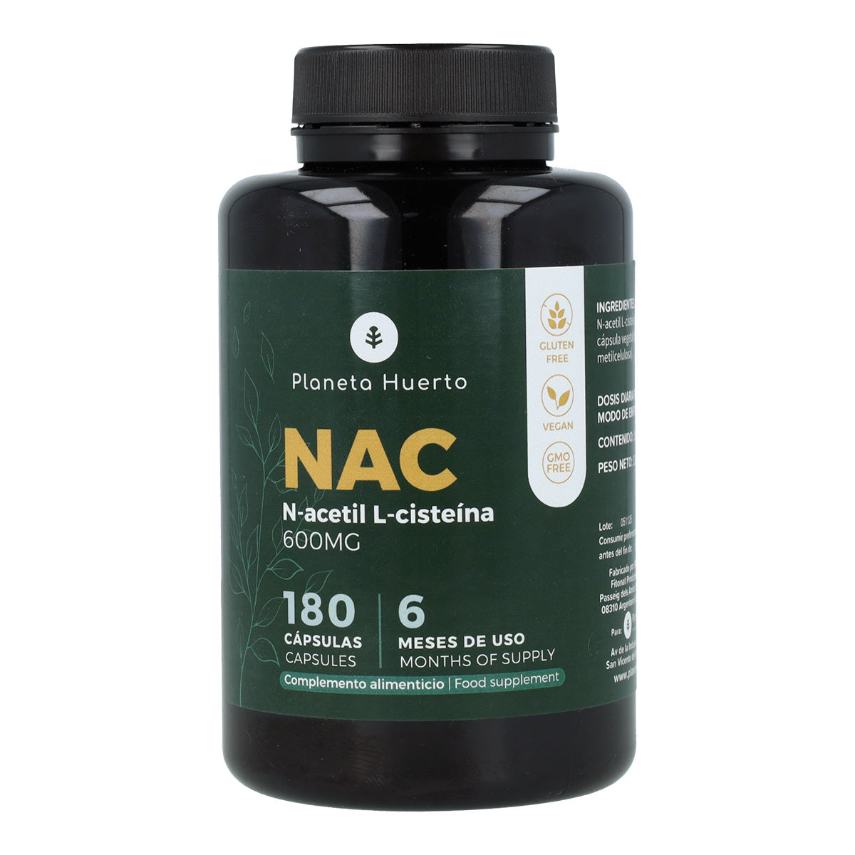 NAC 600mg Planeta Huerto 180 cápsulas