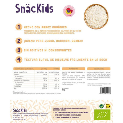 Snack ecológico para bebé + 8 meses Palitos Arróz y Frutas