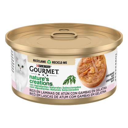 GOURMET Nature's Creations Rico en Láminas de Atún con Gambas en Gelatina 70g