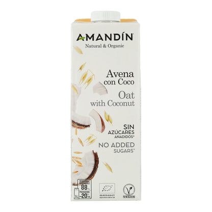 Pack 12 x Bebida de Avena con Coco Amandín 1 L