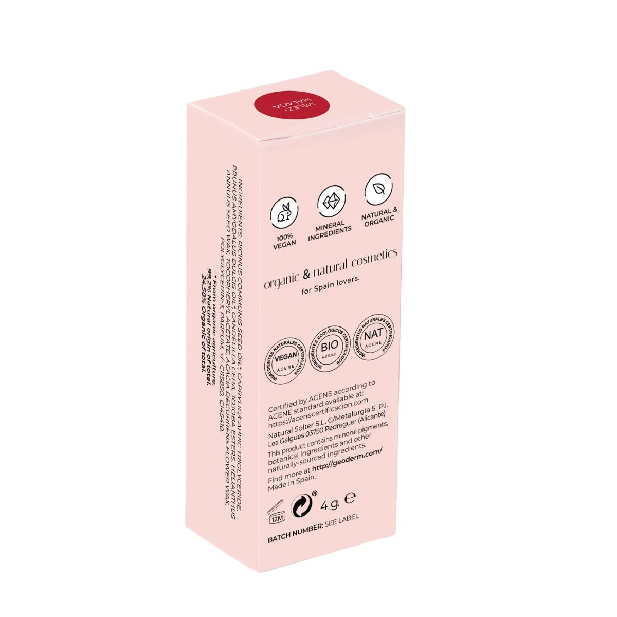 Lipstick Vélez Málaga/Rojo (Bio y Vegano)  Geoderm 4 g