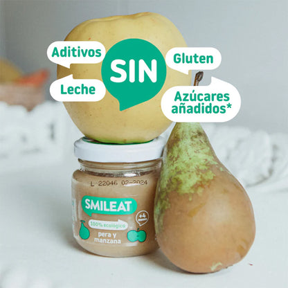 Pack 12x Tarrito de Pera y manzana +6 Meses Smileat, 130g