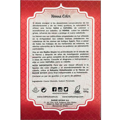 Henna polvo caoba luminoso Radhe Shyam 100 g