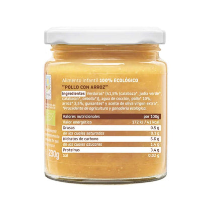 Tarrito BIO pollo con arroz +6 meses Smileat, 230g