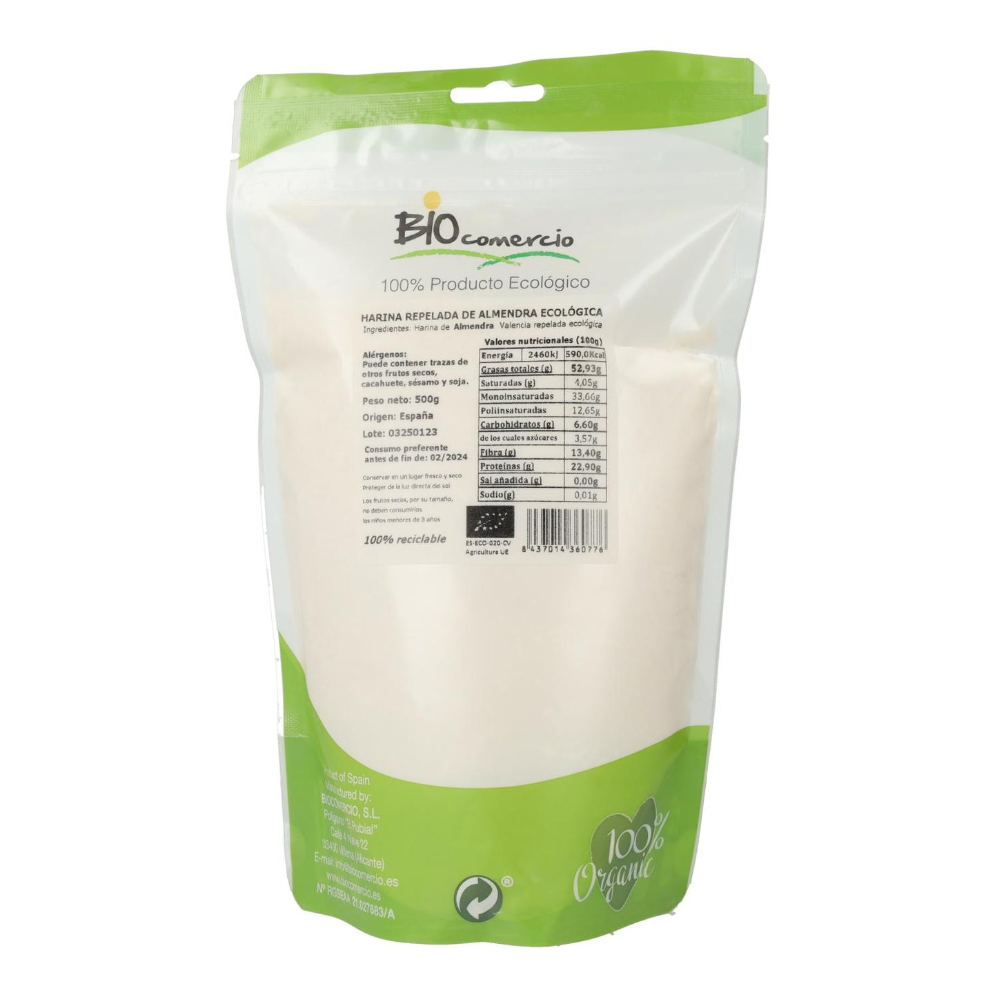 Harina Almendras Repeladas Eco Biocomercio 500 g