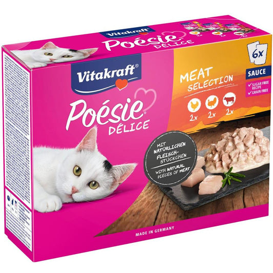 Vitakraft Multipack Poésie Deli Sauce carne 6x85 g Comida húmeda para gato en salsa