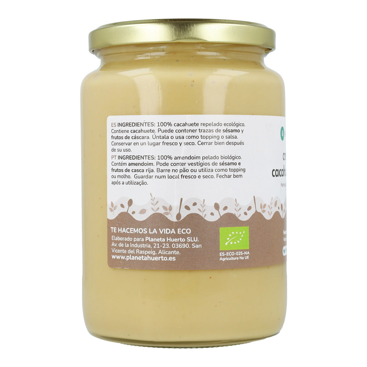 Crema de Cacahuete Crunchy ECO Planeta Huerto 700g
