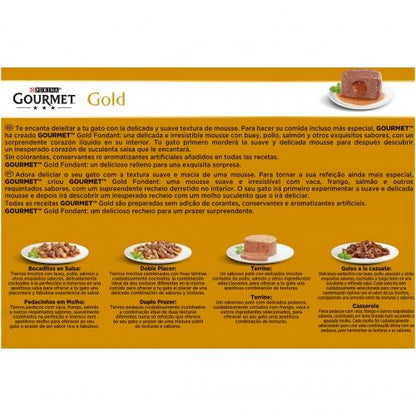 GOURMET GOLD Fondant Pollo,Buey,Atun,Salmon Multipack 12x85gr