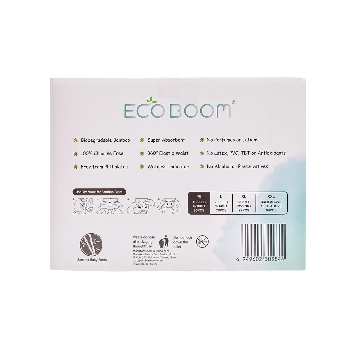 Pants de Bambú Ecoboom M 80 uds