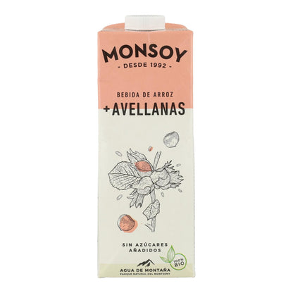 Pack 6 x Bebida Arroz y Avellanas BIO Monsoy 1L