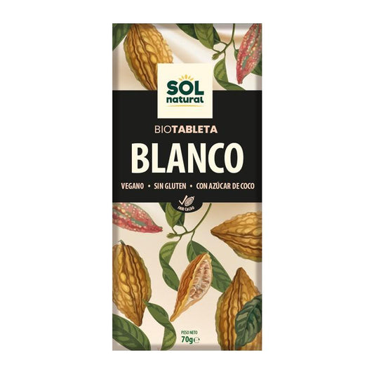 Tableta De Chocolate Blanco Bio 70 g Sol Natural