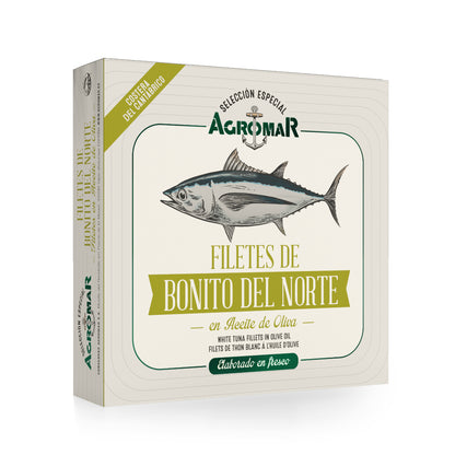 Filetes de Lomo Bonito del Norte en Aceite de Oliva Costera del Cantábrico en Lata AGROMAR 550 g (350 g escurrido)