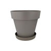 Pack maceta con plato color taupe Tes 18 x 15 cm