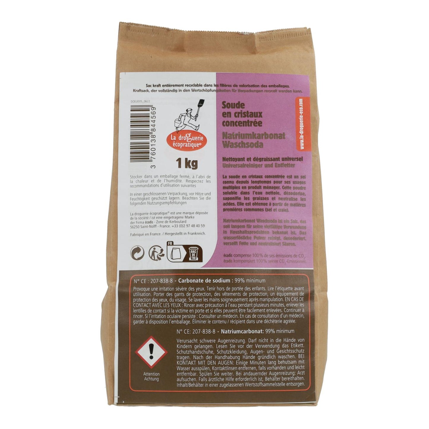 Pack 2x Carbonato de sodio concentrado La Droguerie Écologique  1kg