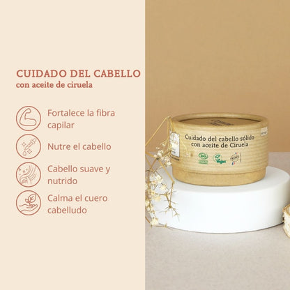 Cuidado del cabello sólido con aceite de Ciruela Sin perfume Comme Avant 50 g