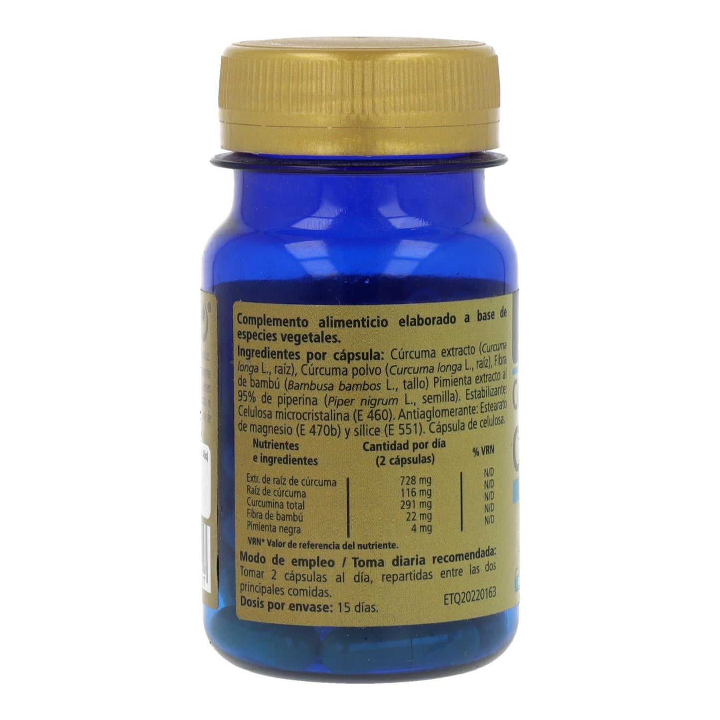 Concentrado de Cúrcuma SANON 30 cápsulas vegetales de 550 mg