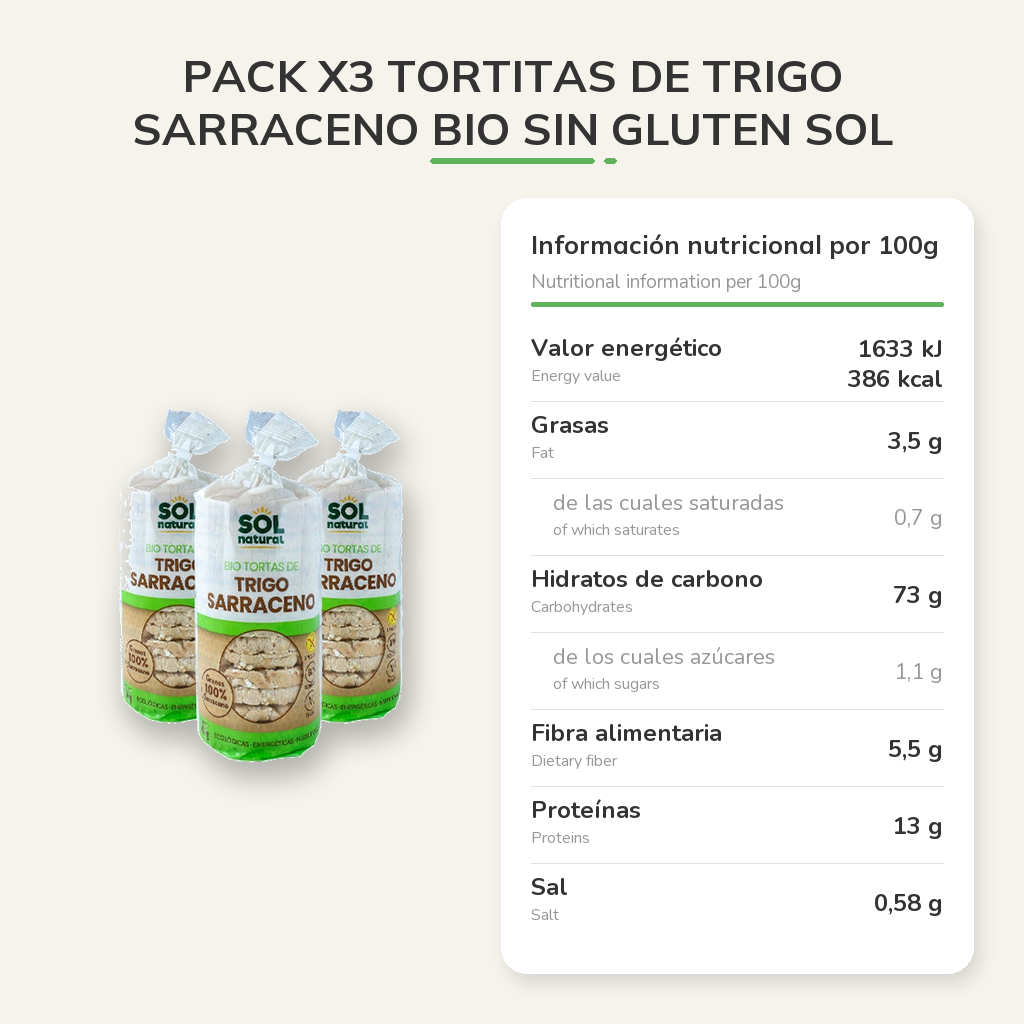 Información nutricional