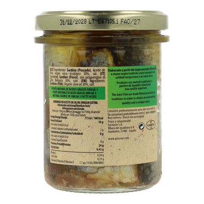 Sardinas ECO en aceite de oliva virgen Pesasur 195 g